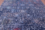 Blue Persian Hand Knotted Wool & Silk Rug - 8' 1" X 10' 0" - Golden Nile
