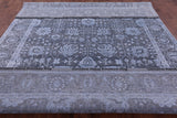 Grey Persian Hand Knotted Wool & Silk Rug - 9' 0" X 11' 10" - Golden Nile