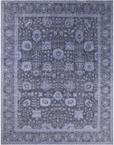 Grey Persian Hand Knotted Wool & Silk Rug - 9' 0" X 11' 10" - Golden Nile