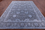 Grey Persian Hand Knotted Wool & Silk Rug - 9' 0" X 11' 10" - Golden Nile