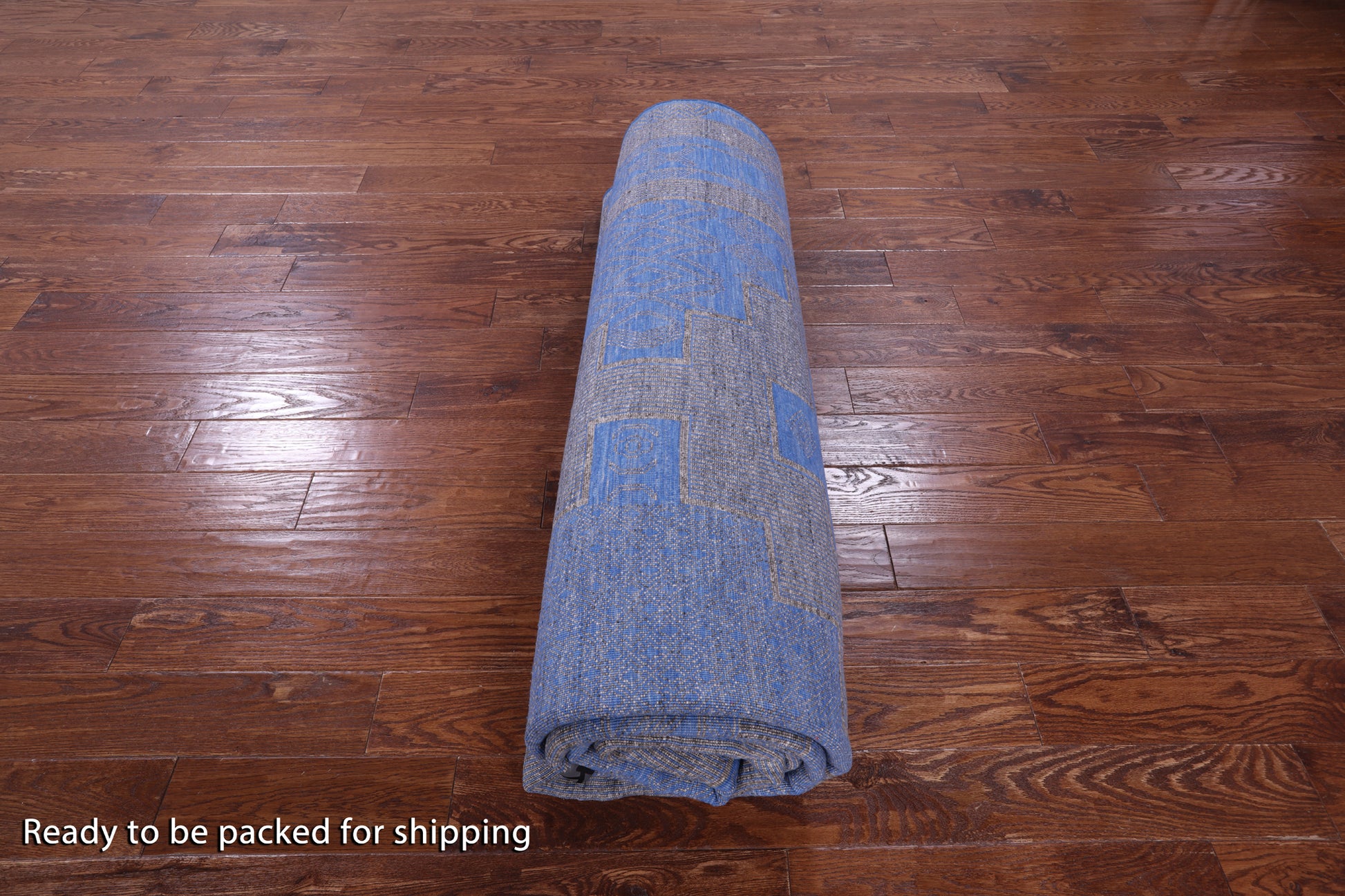 Blue Persian Gabbeh Hand Knotted Wool & Silk Rug - 9' 0" X 12' 4" - Golden Nile