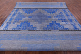 Blue Persian Gabbeh Hand Knotted Wool & Silk Rug - 9' 0" X 12' 4" - Golden Nile