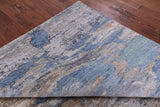 Abstract Modern Hand Knotted Wool & Silk Rug - 7' 11" X 10' 1" - Golden Nile