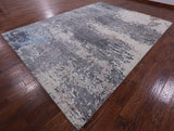 Abstract Contemporary Hand Knotted Wool & Silk Rug - 9' 0" X 12' 0" - Golden Nile