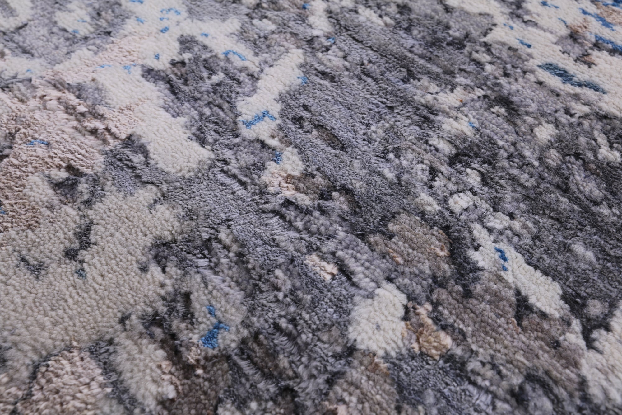 Abstract Contemporary Hand Knotted Wool & Silk Rug - 9' 0" X 12' 0" - Golden Nile