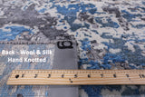 Abstract Contemporary Hand Knotted Wool & Silk Rug - 9' 0" X 12' 0" - Golden Nile