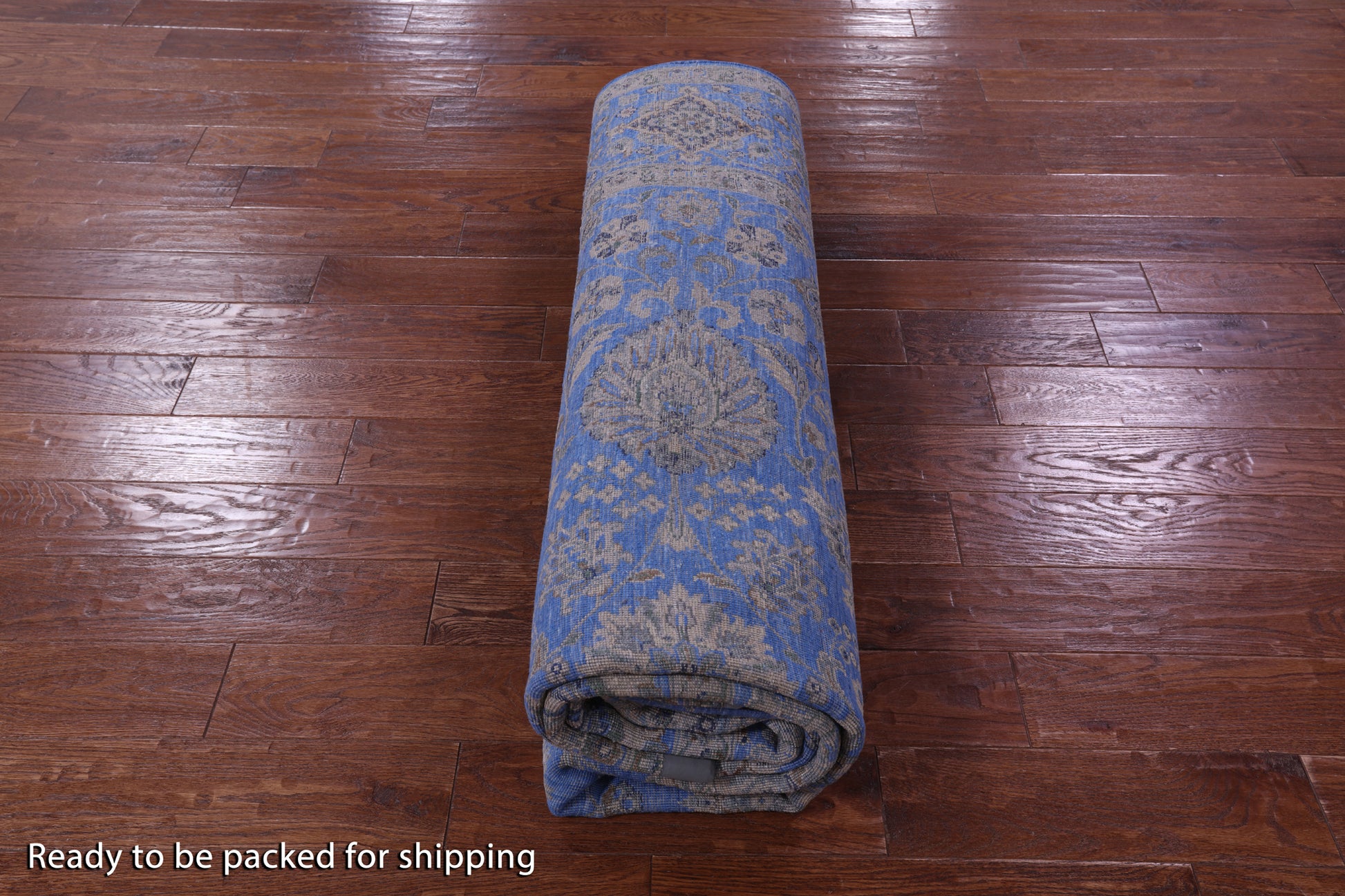 Blue Persian Hand Knotted Wool & Silk Rug - 8' 1" X 10' 6" - Golden Nile