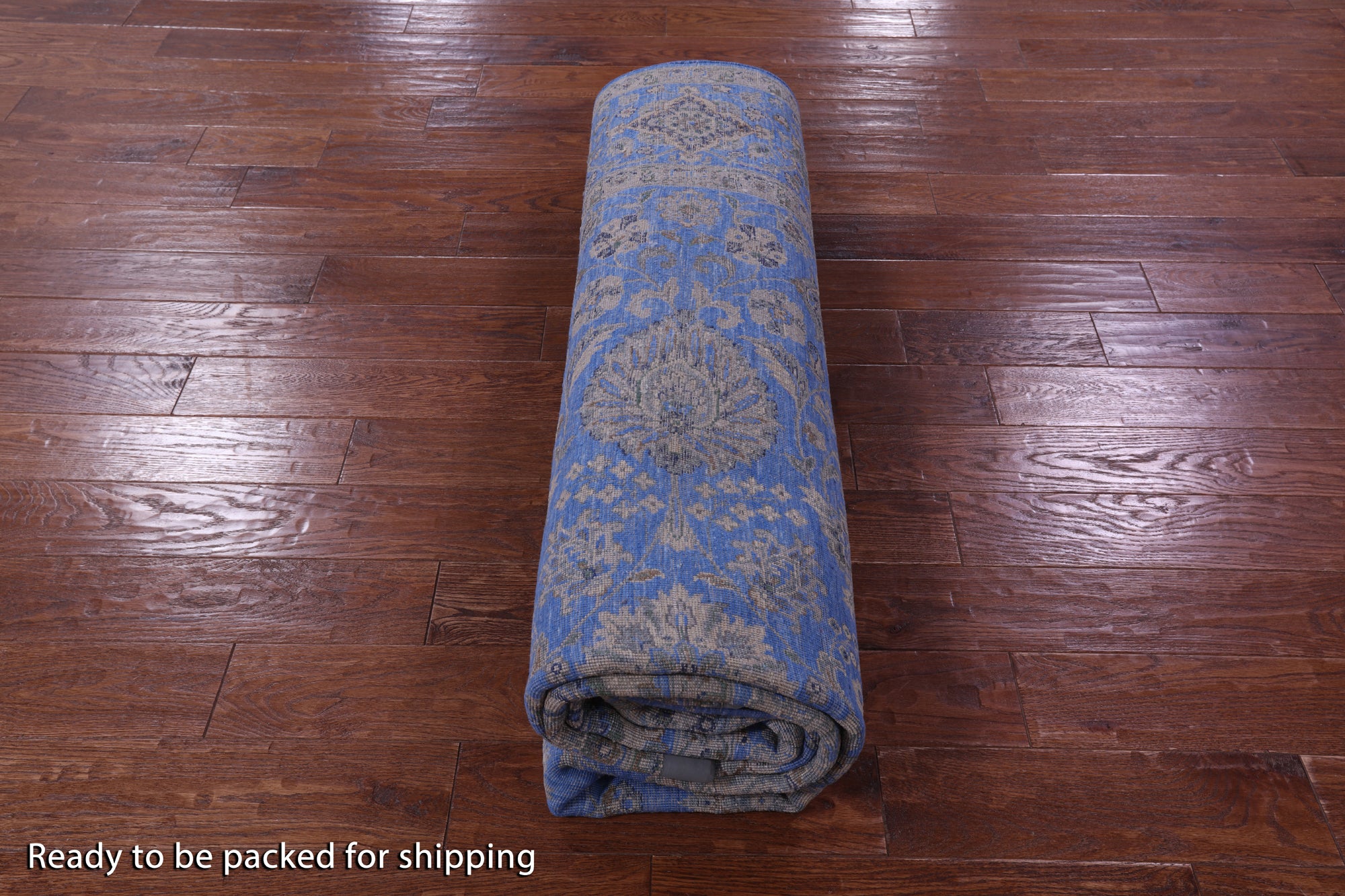 Blue Persian Hand Knotted Wool & Silk Rug - 8' 1" X 10' 6" - Golden Nile