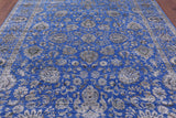 Blue Persian Hand Knotted Wool & Silk Rug - 8' 1" X 10' 6" - Golden Nile