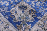 Blue Persian Hand Knotted Wool & Silk Rug - 8' 1" X 10' 6" - Golden Nile