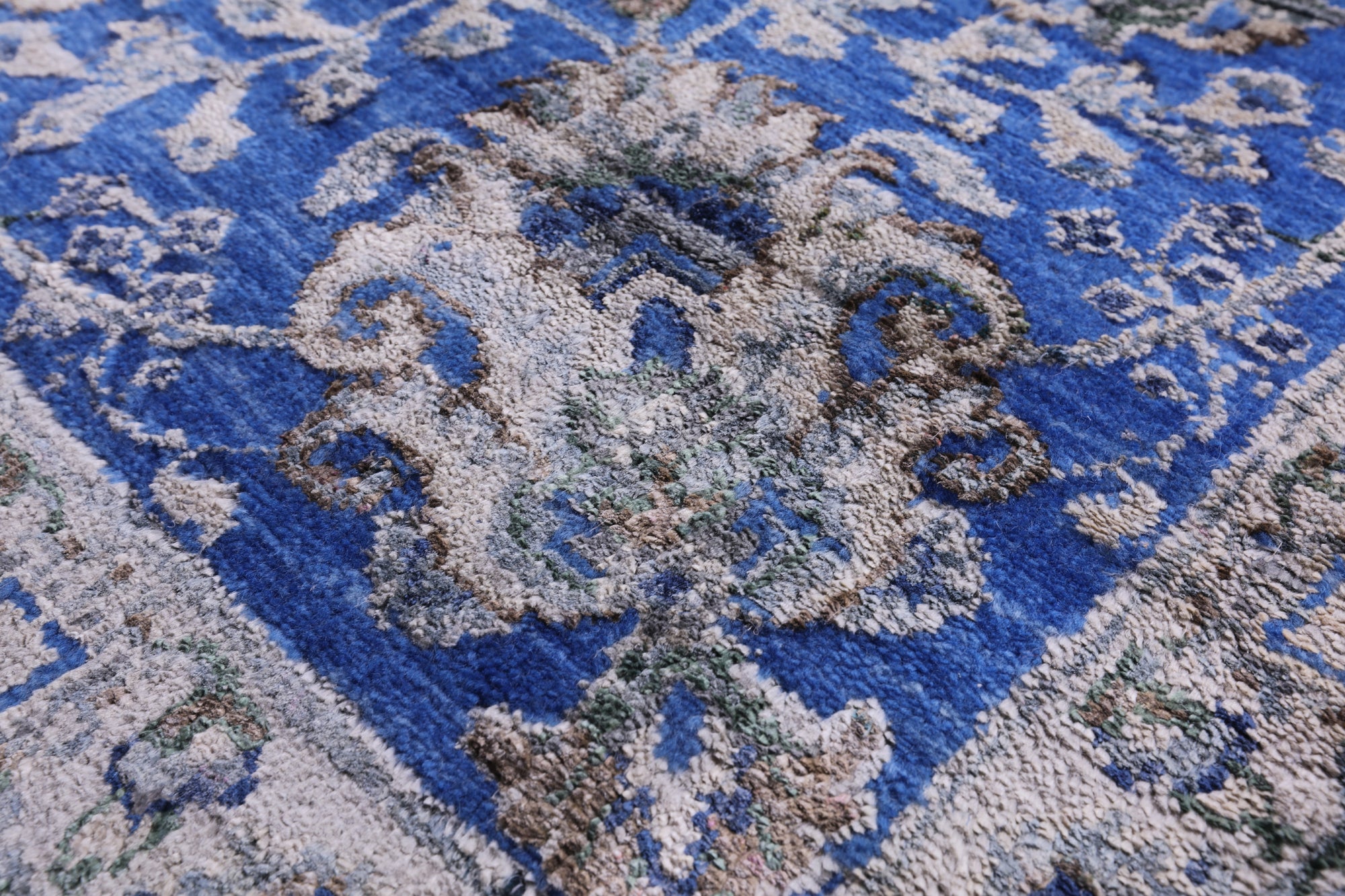 Blue Persian Hand Knotted Wool & Silk Rug - 8' 1" X 10' 6" - Golden Nile