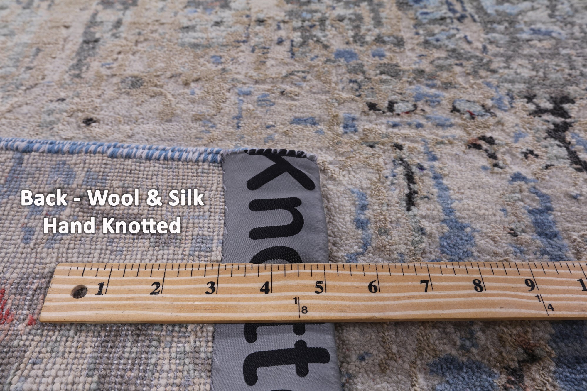 Abstract Modern Handmade Wool & Silk Rug - 8' 10" X 11' 10" - Golden Nile