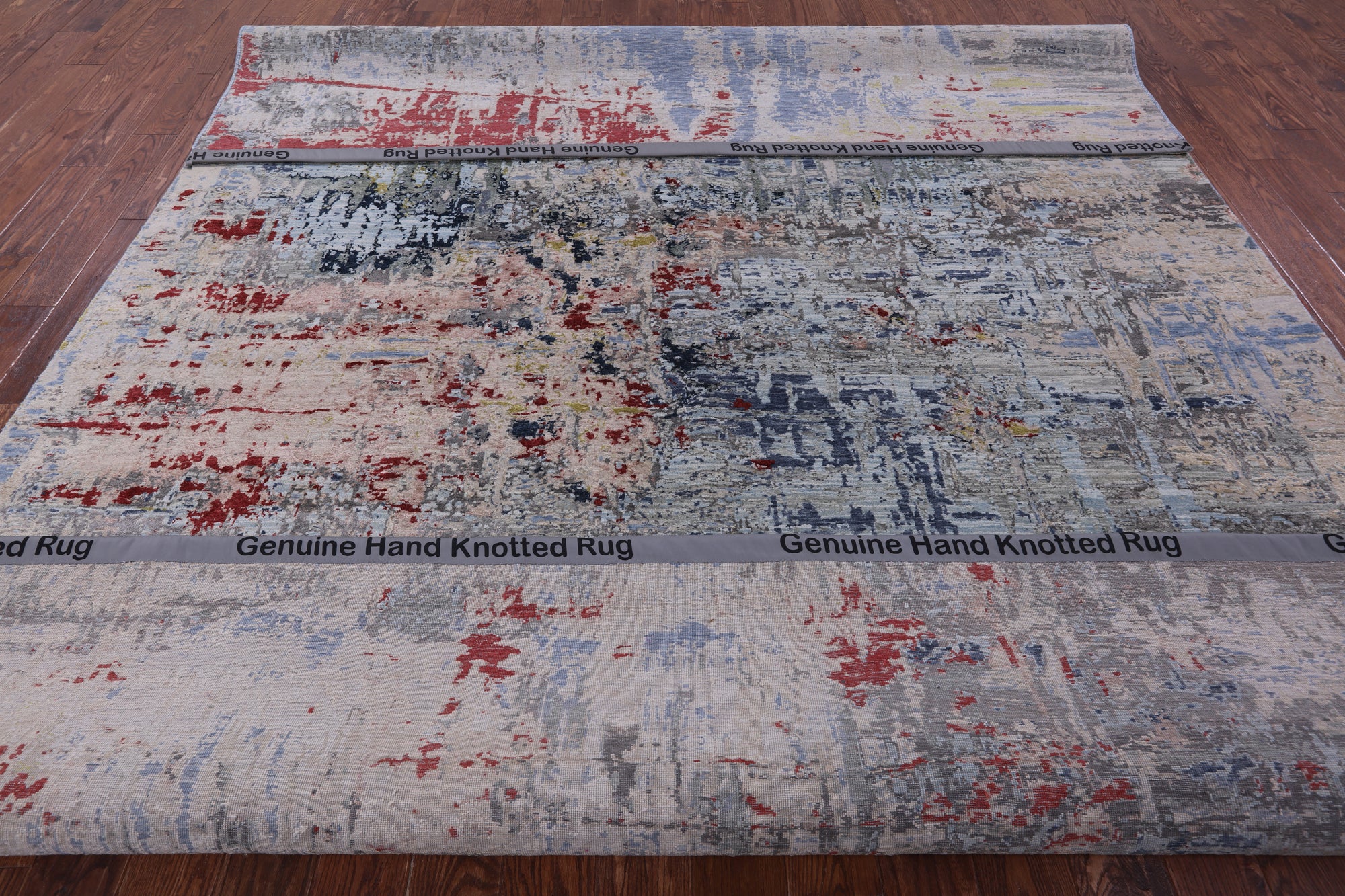 Abstract Modern Handmade Wool & Silk Rug - 8' 10" X 11' 10" - Golden Nile