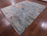 Abstract Modern Handmade Wool & Silk Rug - 8' 10" X 11' 10" - Golden Nile
