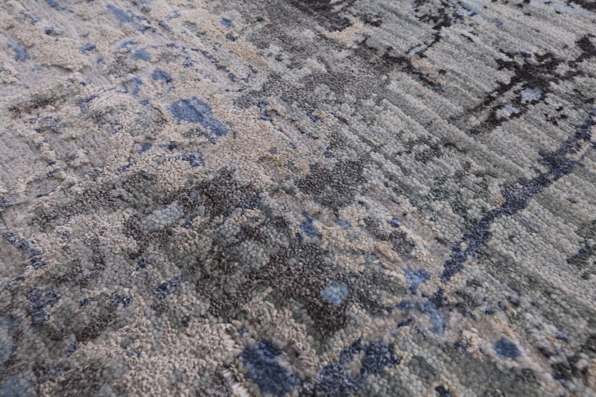 Abstract Modern Handmade Wool & Silk Rug - 8' 10" X 11' 10" - Golden Nile