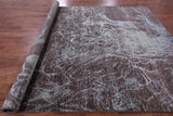 Lions Design Contemporary Hand Knotted Wool & Silk Rug - 9' 1" X 12' 2" - Golden Nile