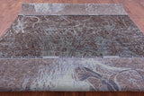 Lions Design Contemporary Hand Knotted Wool & Silk Rug - 9' 1" X 12' 2" - Golden Nile