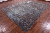 Lions Design Contemporary Hand Knotted Wool & Silk Rug - 9' 1" X 12' 2" - Golden Nile
