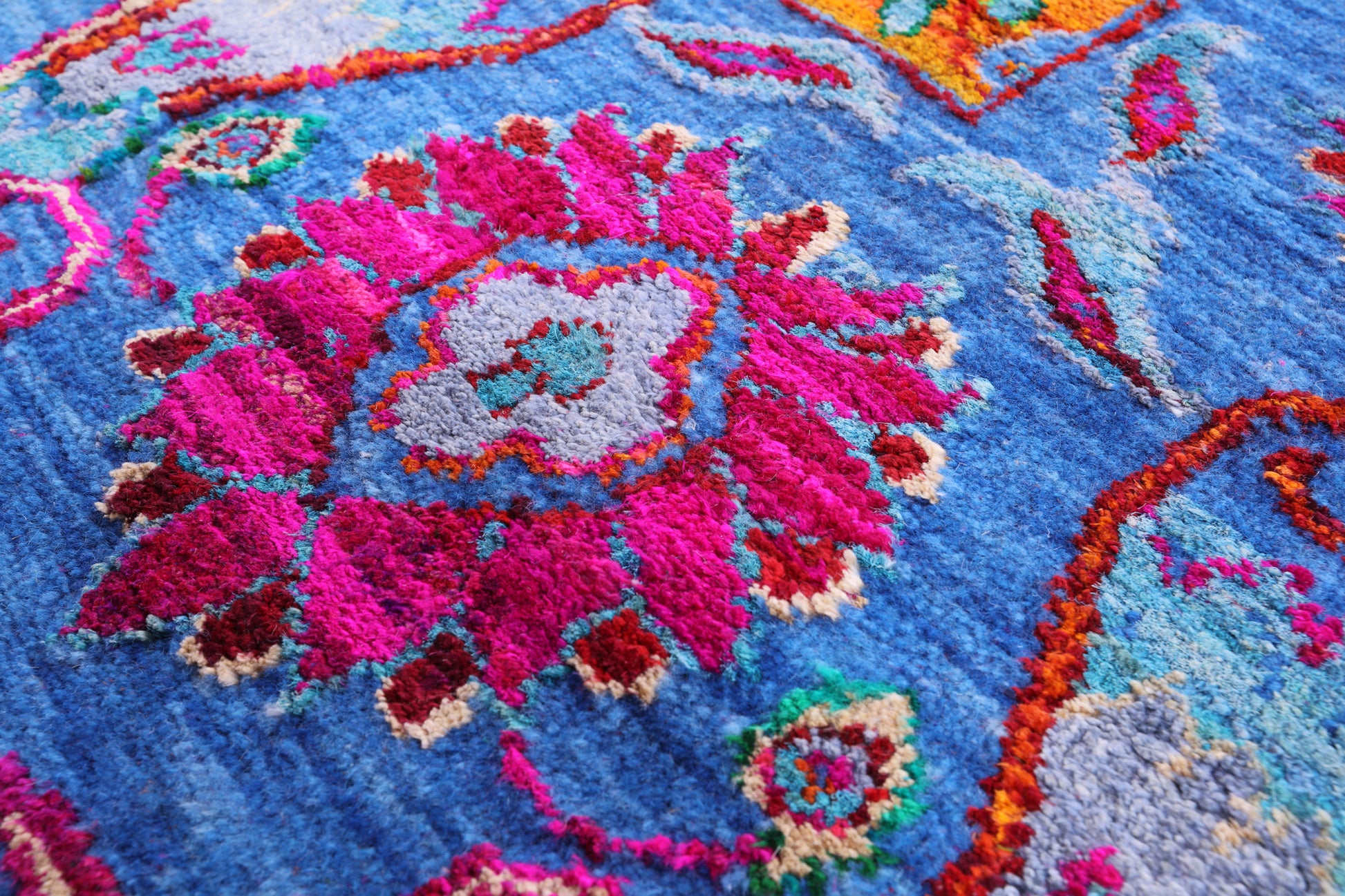 Blue Persian Hand Knotted Wool & Silk Rug - 9' 2" X 11' 11" - Golden Nile