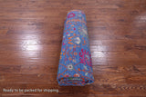 Blue Persian Hand Knotted Wool & Silk Rug - 9' 2" X 11' 11" - Golden Nile