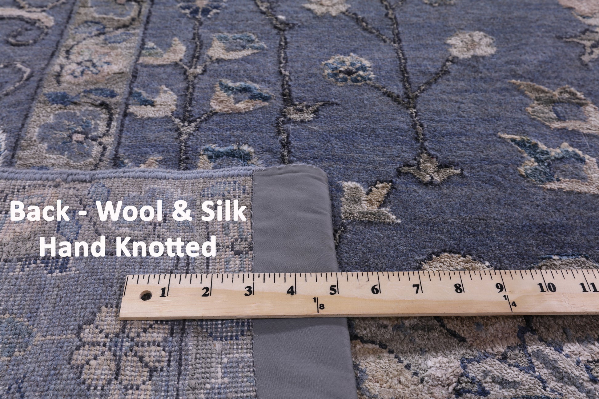 Grey Persian Handmade Wool & Silk Rug - 10' 1" X 14' 1" - Golden Nile