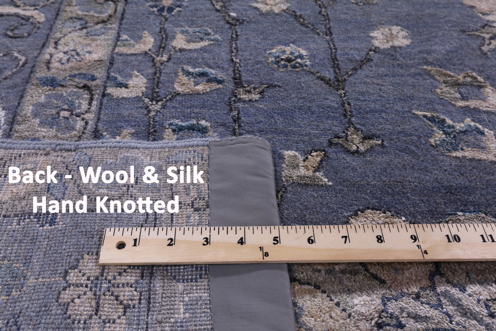 Grey Persian Handmade Wool & Silk Rug - 10' 1" X 14' 1" - Golden Nile