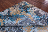 Abstract Modern Hand Knotted Wool & Silk Rug - 9' 0" X 12' 1" - Golden Nile