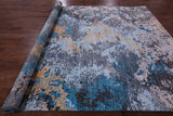 Abstract Modern Hand Knotted Wool & Silk Rug - 9' 0" X 12' 1" - Golden Nile