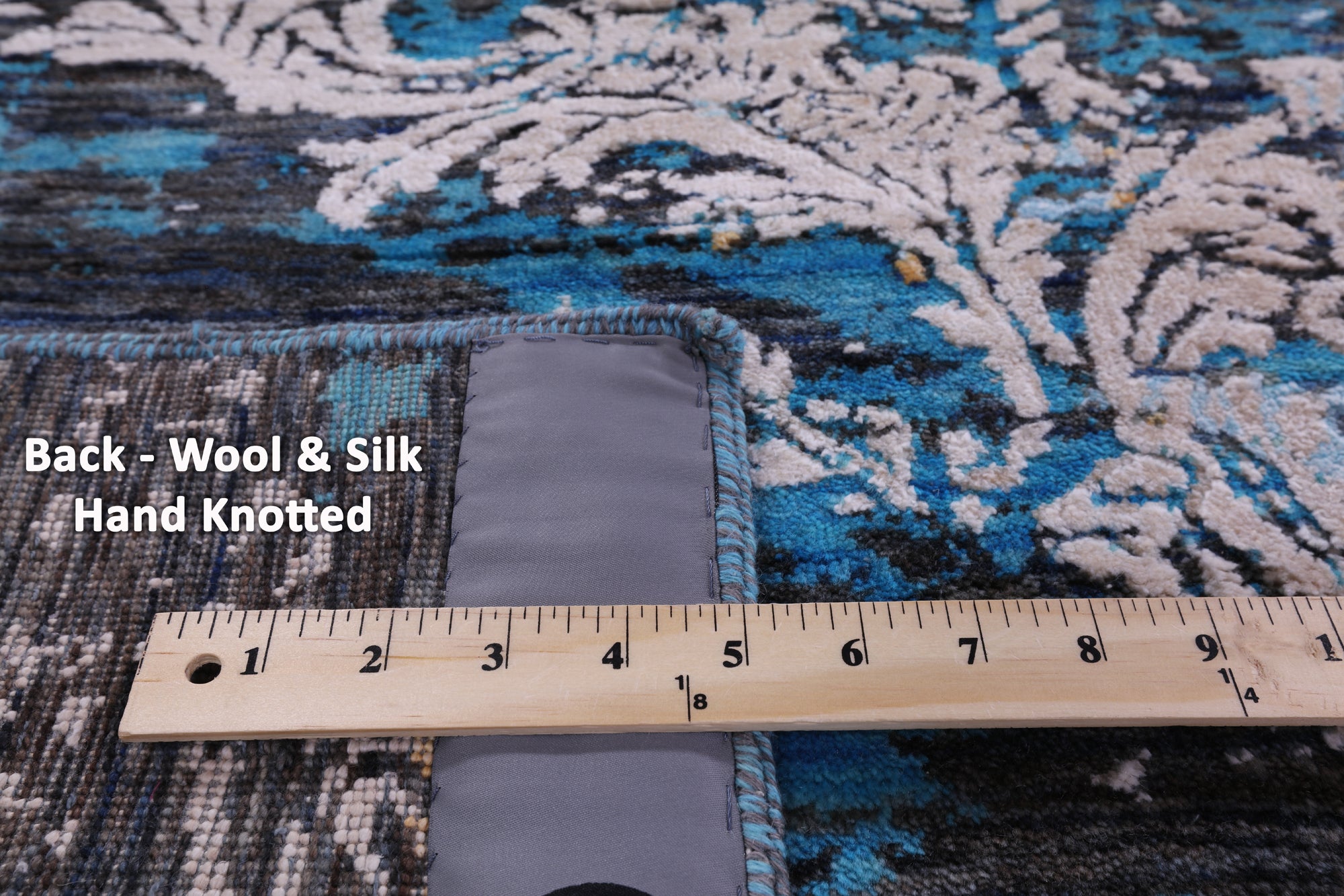Abstract Modern Hand Knotted Wool & Silk Rug - 9' 0" X 12' 1" - Golden Nile