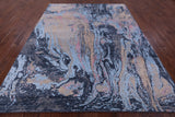 Abstract Modern Hand Knotted Wool & Silk Rug - 7' 11" X 10' 1" - Golden Nile
