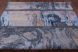 Abstract Modern Hand Knotted Wool & Silk Rug - 7' 11" X 10' 1" - Golden Nile