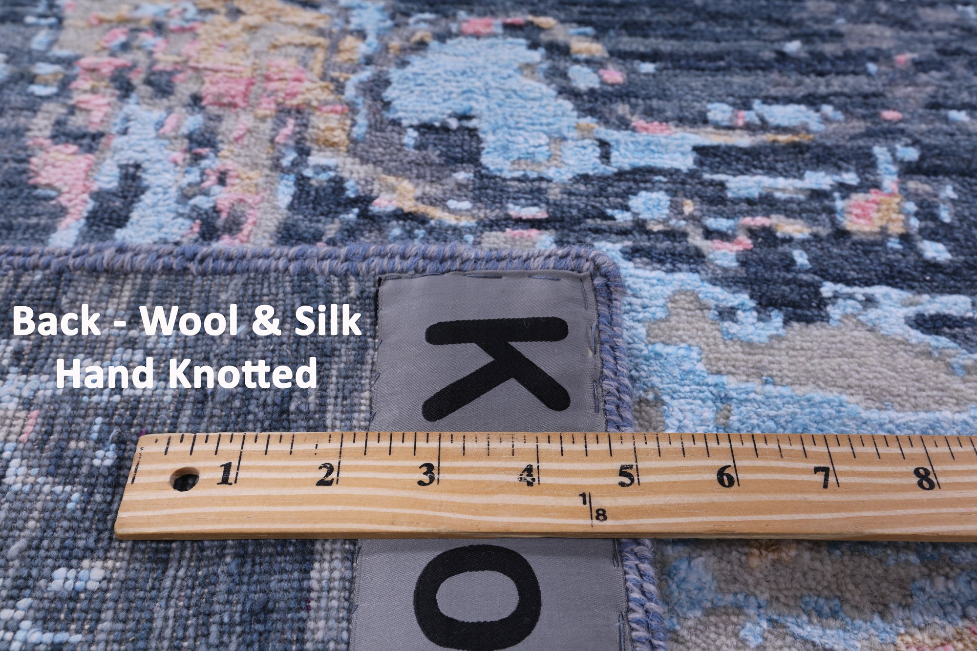 Abstract Modern Hand Knotted Wool & Silk Rug - 7' 11" X 10' 1" - Golden Nile