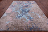 Abstract Modern Hand Knotted Wool & Silk Rug - 9' 0" X 12' 2" - Golden Nile