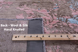 Abstract Modern Hand Knotted Wool & Silk Rug - 9' 0" X 12' 2" - Golden Nile