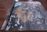 Abstract Modern Hand Knotted Wool & Silk Rug - 8' 0" X 10' 3" - Golden Nile