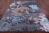 Abstract Modern Hand Knotted Wool & Silk Rug - 8' 0" X 10' 3" - Golden Nile