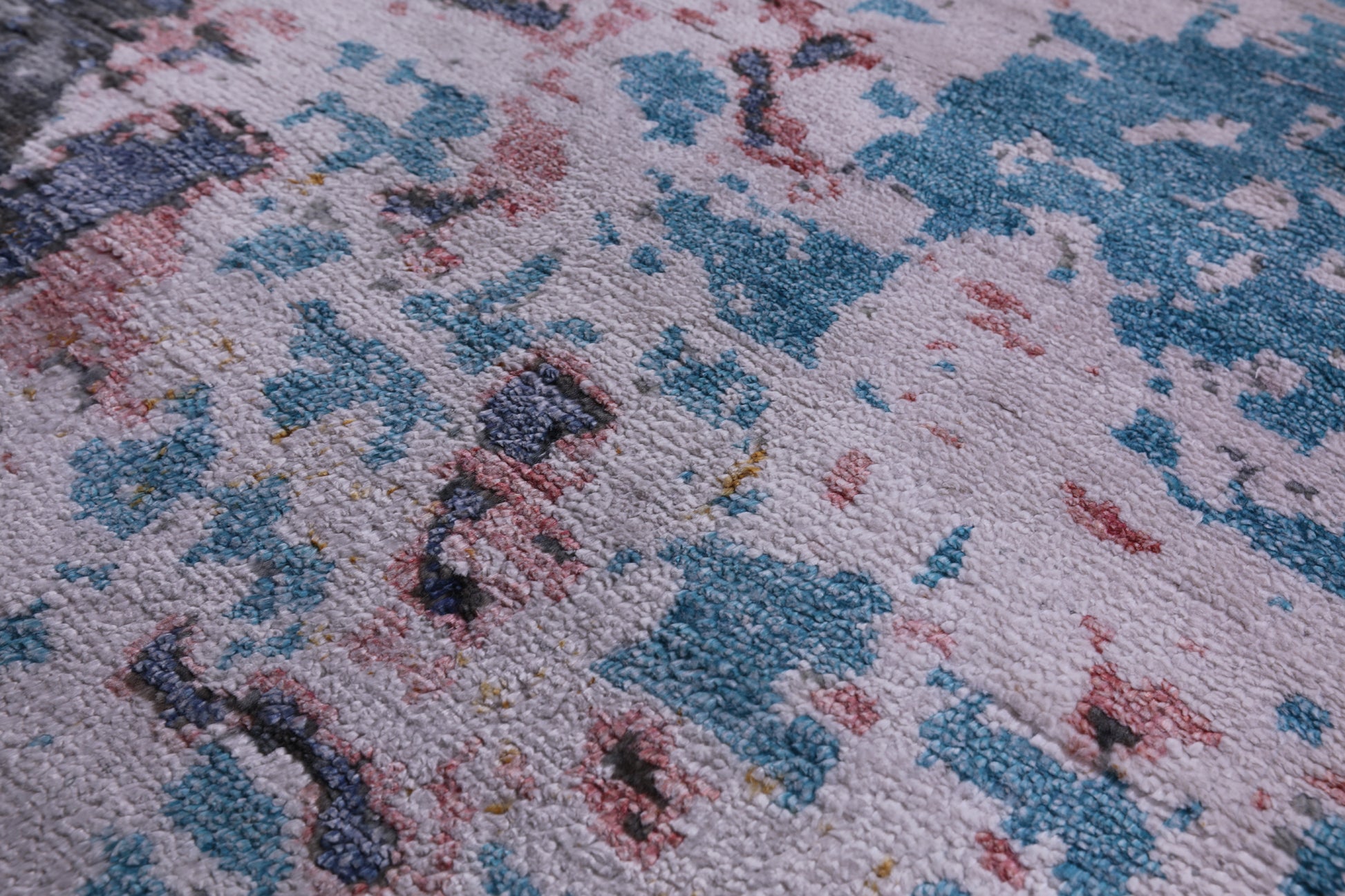 Abstract Modern Hand Knotted Wool & Silk Rug - 8' 0" X 10' 3" - Golden Nile