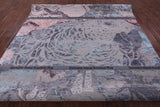 Parrot Design Contemporary Hand Knotted Wool & Silk Rug - 9' 0" X 12' 2" - Golden Nile
