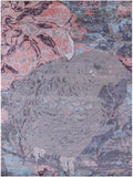 Parrot Design Contemporary Hand Knotted Wool & Silk Rug - 9' 0" X 12' 2" - Golden Nile