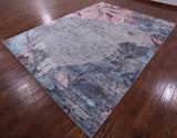 Parrot Design Contemporary Hand Knotted Wool & Silk Rug - 9' 0" X 12' 2" - Golden Nile