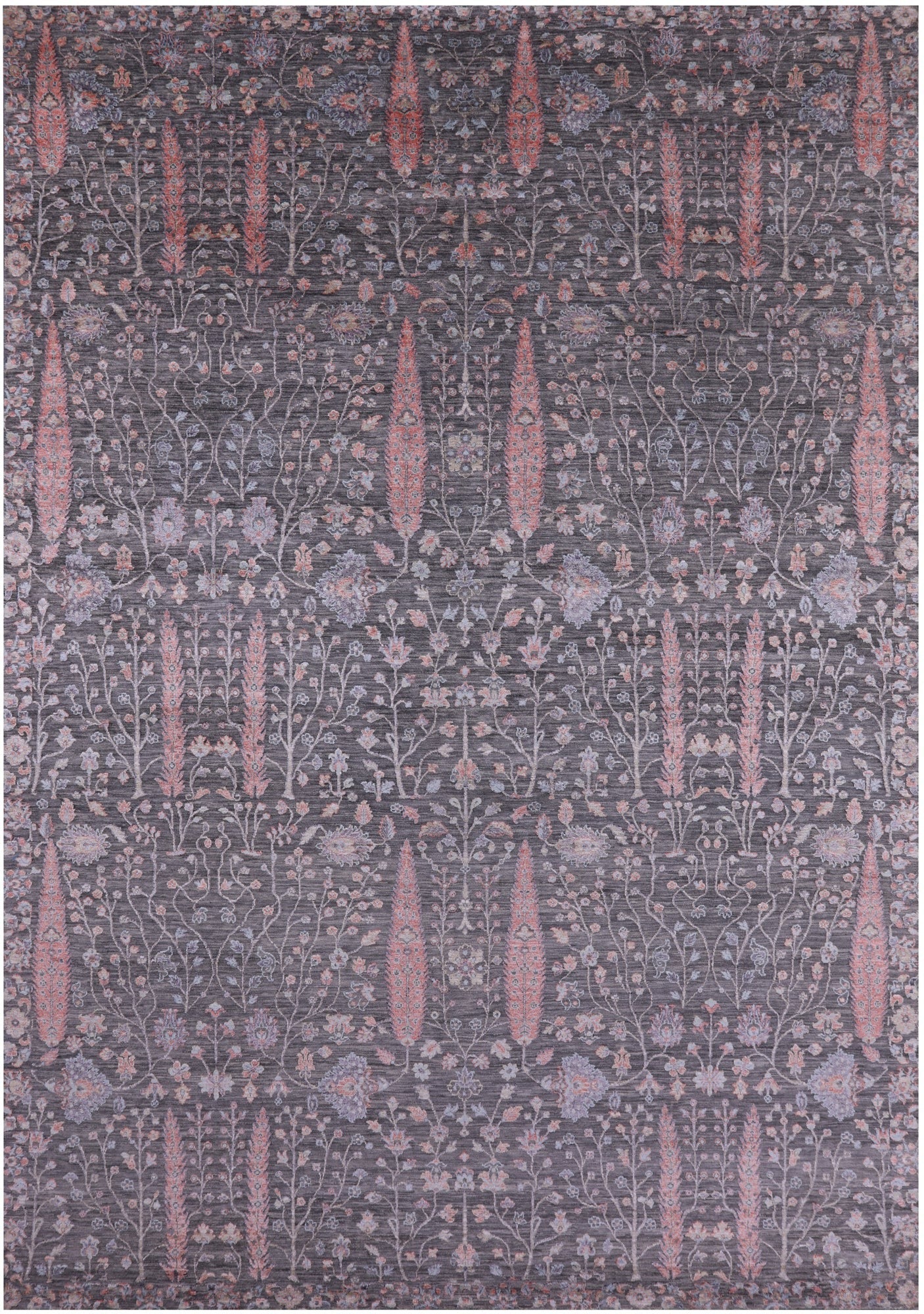 Grey Persian Ziegler Hand Knotted Wool & Silk Rug - 9' 11" X 14' 2" - Golden Nile