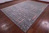 Grey Persian Ziegler Hand Knotted Wool & Silk Rug - 9' 11" X 14' 2" - Golden Nile
