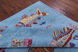 Blue Fish Design Persian Gabbeh Handmade Wool Rug - 8' 11" X 12' 5" - Golden Nile
