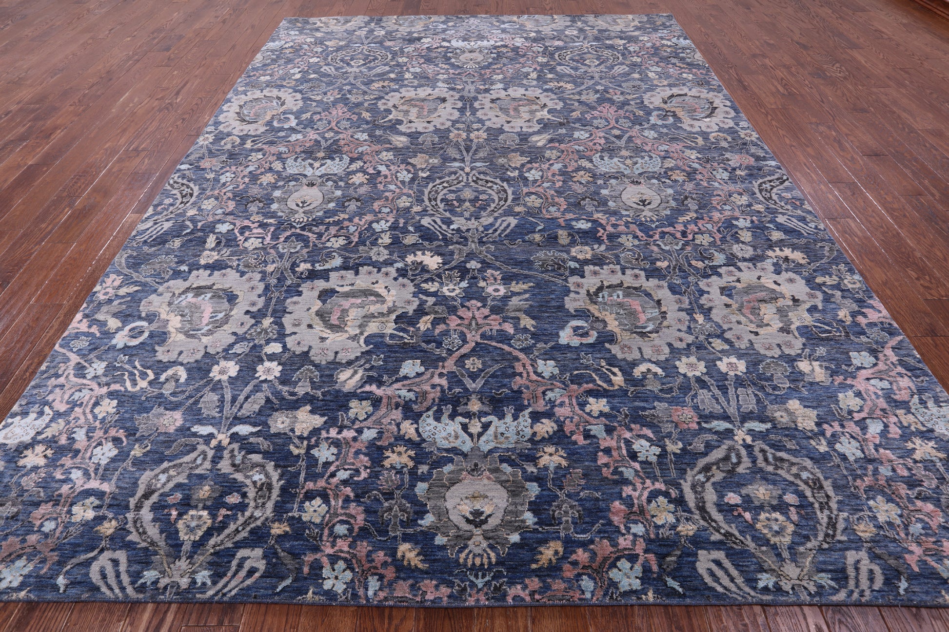 Grey Persian Hand Knotted Wool & Silk Rug - 8' 10" X 11' 11" - Golden Nile