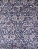 Grey Persian Hand Knotted Wool & Silk Rug - 8' 10" X 11' 11" - Golden Nile