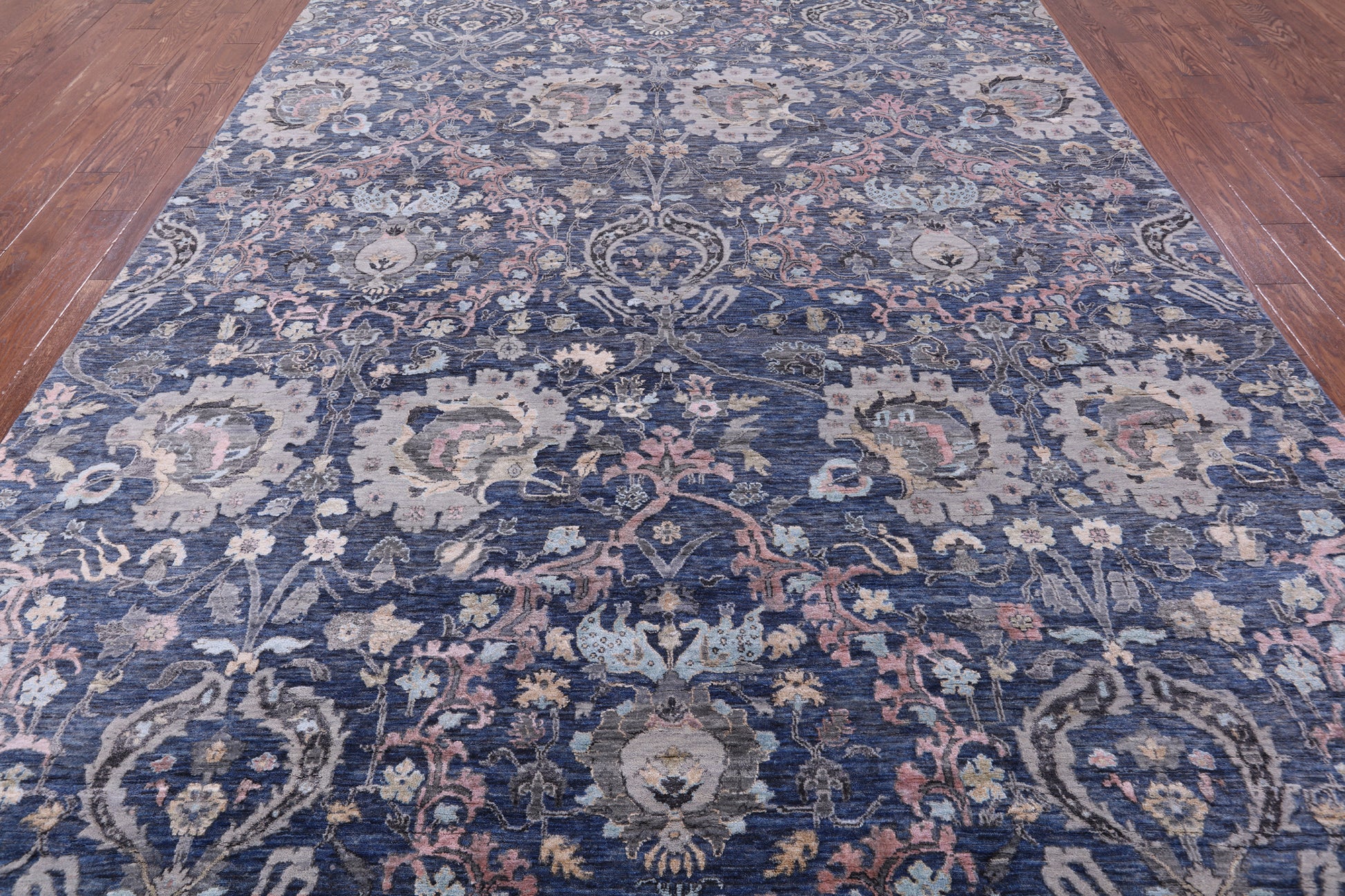 Grey Persian Hand Knotted Wool & Silk Rug - 8' 10" X 11' 11" - Golden Nile