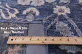Grey Persian Hand Knotted Wool & Silk Rug - 8' 10" X 11' 11" - Golden Nile