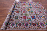 Grey Persian Hand Knotted Wool & Silk Rug - 9' 2" X 11' 8" - Golden Nile