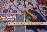 Grey Persian Hand Knotted Wool & Silk Rug - 9' 2" X 11' 8" - Golden Nile