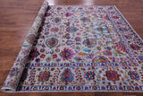 Grey Persian Hand Knotted Wool & Silk Rug - 9' 1" X 12' 2" - Golden Nile